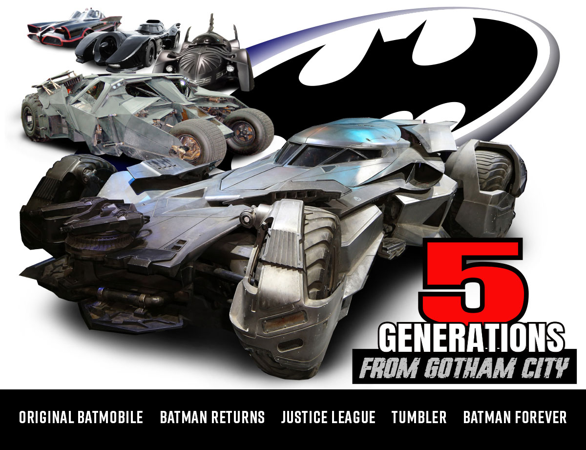 five generations of the Batmobile 